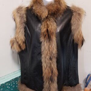 Womens Leather Vest and Fur Vest